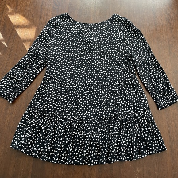 Anthropologie Maeve Lila Tiered Tunic Top Womens Medium‎ Polka dot Black White - Picture 10 of 10